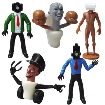 5 SZT ZESTAW FIGUREK SKIBIDI TOILET PLUSH FIGURKI