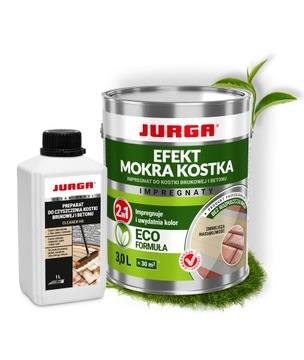 ZESTAW Impregnat do kostki brukowej EFEKT MOKREJ 3L + PŁYN czyszczący 1L