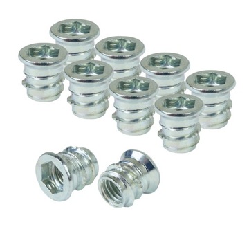 100x Mufa M8 x 13 mm dwugwintowa wkręcana wkręt do drewna wpustka