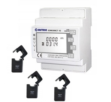 LICZNIK ENERGII EASTRON SDM630MCT + przekładniki SCT024TS 150A/5A - 3 szt.