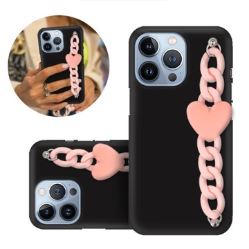 ETUI BLINK Mat Czarne do IPHONE 13 PRO Łańcuszek