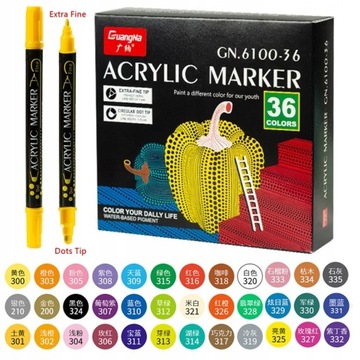 Pisaki akrylowe, bardzo cienkie i kropki