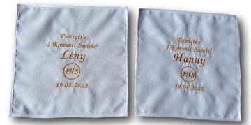 Платок Салфетка для причастия с датой, сувенир от крестной матери, вышитая