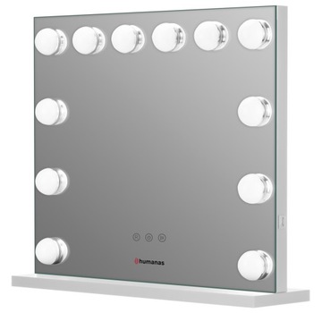 Lustro do makijażu Humanas z oświetleniem LED 12 Żarówek Białe