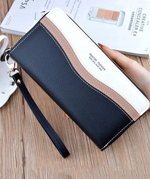 БОЛЬШОЙ ЖЕНСКИЙ КОШЕЛЕК С ДВУМЯ ОТДЕЛЕНИЯМИ, ДВОЙНОЙ, КОЖАНЫЙ, КОШЕЛЕК, Молния, Большой