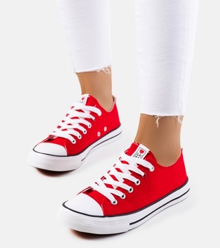 Hers Czerwone trampki damskie klasyczne buty 280055R r. 38