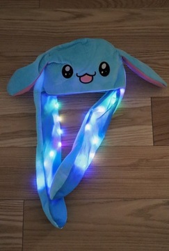 ПЛЮШЕВАЯ ШАПКА ДВИЖУЩИЕСЯ УШИ СВЕТОДИОД ПИКАЧУ Синий Кролик ПАСХА