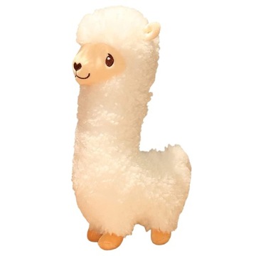 ПЛЮШЕВЫЙ КОМПЛЕКТ ТАЛИСНЫ АЛЬПАКА ЛАМА БЕЛЫЙ И КОРИЧНЕВЫЙ 43СМ