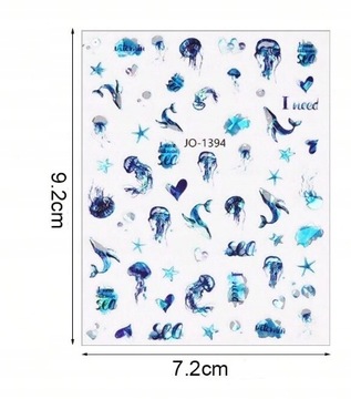 НАКЛЕЙКИ ДЛЯ МАНИКЮРА МОРСКИЕ МЕДУЗЫ ЗВЕЗДЫ КИТЫ