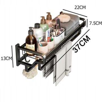37CM Wieszak na ręczniki Półka łazienkowa kuchenna