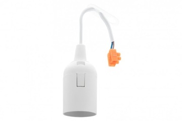 OPRAWKA E27 Z PRZEWODEM + SZYBKOZŁĄCZKA BIAŁA 19cm 250V