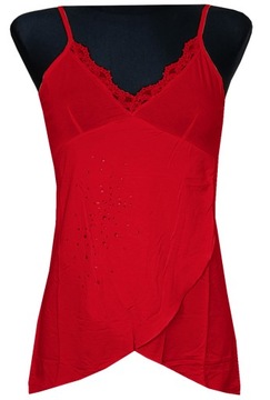 ФУТБОЛКА, БЛУЗКА ЖЕНСКАЯ, ВЕРХ НА РЕМЕШКАХ, КРАСНЫЕ ПАЙЕТКИ, M 38, МОДЕЛЬ: 103H