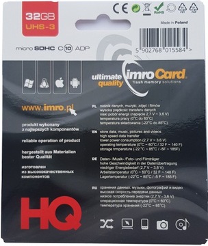 Imro microsdxc 32gb + карта памяти адаптера