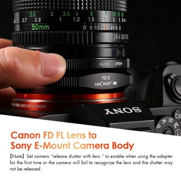 АДАПТЕР CANON FD - SONY E A6500 A6300 NEX - PRO