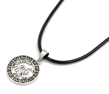 Wisiorek zawieszka Znak Zodiaku SKORPION sznurek