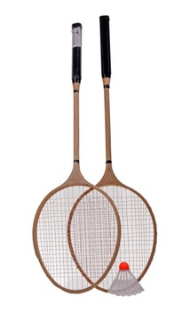 BADMINTON DREWNIANY GRA PALETKI PLAŻA LOTKA