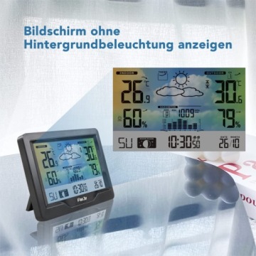 ПОГОДНАЯ СТАНЦИЯ ТЕРМОМЕТР ГИГРОМЕТР ВНУТРЕННЯЯ/НАРУЖНАЯ СИГНАЛИЗАЦИЯ + ДАТЧИК