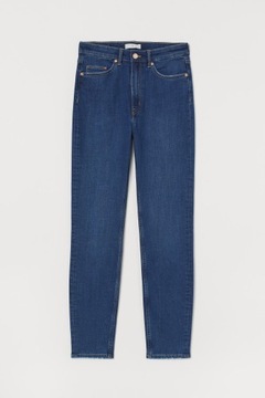 H&M Elastyczne spodnie jeansowe z wysokim stanem Dżinsy wąskie nogawki 36 S