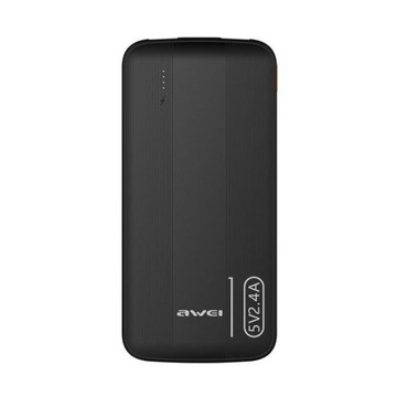 Powerbank Awei P20K 10000mAh 2xUSB 2,4A czarny