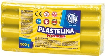 PLASTELINA dla DZIECI duża 0.5 kg żółta ASTRA kolorowa PLASTELINA 500g