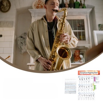 МУЗЫКАЛЬНЫЙ ПЛАКАТ SAXOPHONE CHARTS ДЛЯ НАЧИНАЮЩИХ