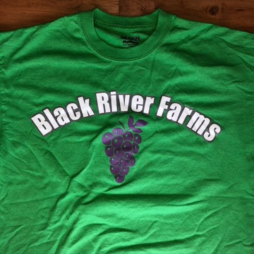 GILDAN BLACK RIVER FARMS MĘSKI T-SHIRT LOGO Rozm.M