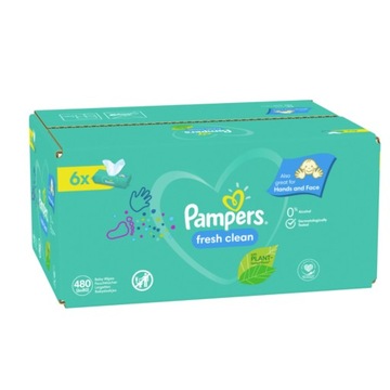 WYPRZEDAŻ Chusteczki Pampers fresh & clean 6 x 80 = 480 szt.