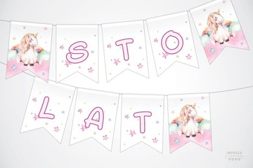 Jednorożec - girlanda personalizowana
