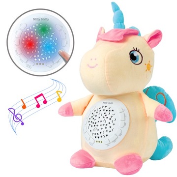 Zabawka pluszowa z Projektorem lampka pozytywka Milly Unicorn Milly Mally