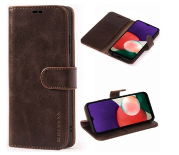 Mulbess Etui z klapką portfel do Samsung Galaxy M32 ciemny brąz ekoskóra