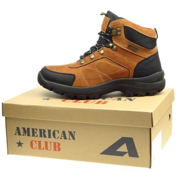 Buty Zimowe Męskie AMERICAN Skórzane Trekking 42