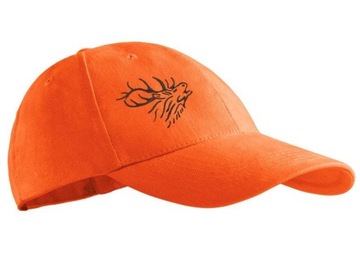 Pomarańczowa myśliwska czapka z daszkiem z haftem