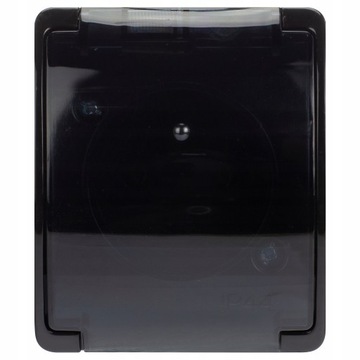 Одинарная герметичная розетка для поверхностного монтажа IP44