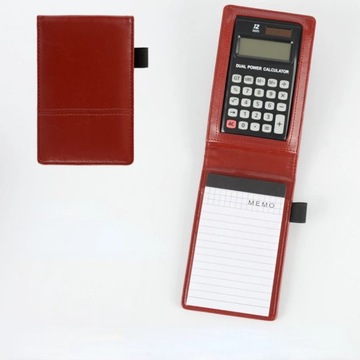 With Calculator PU Leather Small Notebook Pocket