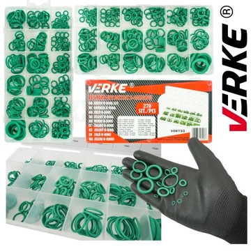 ORINGI USZCZELKI GUMOWE GUMKI ZESTAW ORINGÓW ZIELONE KASETKA O-RINGI 270SZT