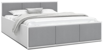 Łóżko TAPICEROWANE Z POJEMNIKIEM ZAGŁÓWKIEM stelaż metal 120x200 + MATERAC