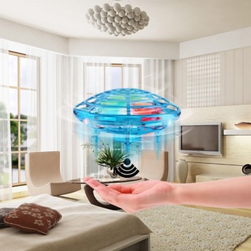 ВОЛШЕБНЫЙ ЛЕТАЮЩИЙ НЛО ДРОН СВЕТОДИОДНЫЙ ШАР С РУЧНЫМ И ДИСТАНЦИОННЫМ УПРАВЛЕНИЕМ 2 В 1 СИНИЙ