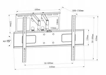 Крепление для телевизора LONG Arm, 73 см Вешалка для телевизора