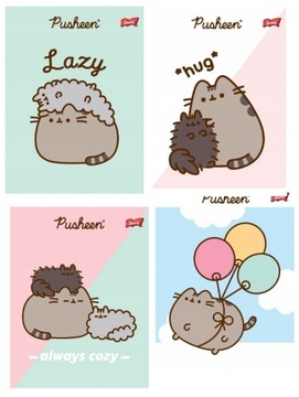 Zeszyt A5 32 kartki 3-linia kolorowa PUSHEEN Kot 1 szt Unipap