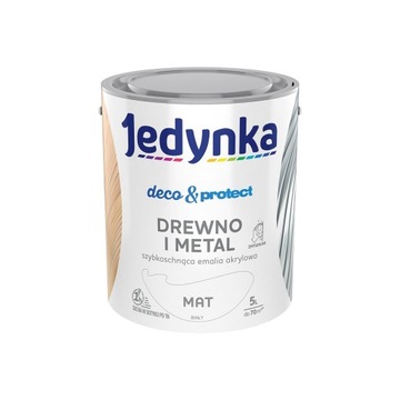 JEDYNKA DECO PROTECT КРАСКА ДЛЯ ДЕРЕВА МАТОВАЯ БЕЛАЯ 5л