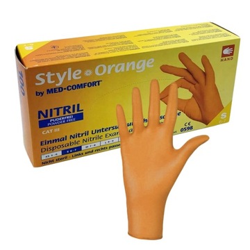 Rękawiczki rękawice nitrylowe pomarańczowe orange rozmiar S 100szt