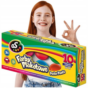 Краски для школьных плакатов, 10 цветов, 20 мл Astra