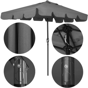 БОЛЬШОЙ СКЛАДНОЙ САДОВЫЙ ЗОНТ СЕРЫЙ СКЛАДНОЙ БАЛКОННЫЙ 240см С РУЧКОЙ, ЖИДКИЙ