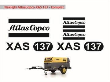 KOMPLET naklejek AtlasCopco XAS137 WYSOKA JAKOŚĆ