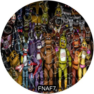 FNAF Торт Вафельное украшение на день рождения Вафельный принт круглый 20см