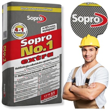 Zaprawa Klejowa Elastyczna do Płytek SOPRO 400 No. 1 EXTRA S1 22,5kg