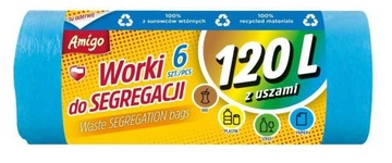 Gosia Amigo Worki Do Segregacji 120l Z Uszami Niebieskie-Papier 6szt 7985..