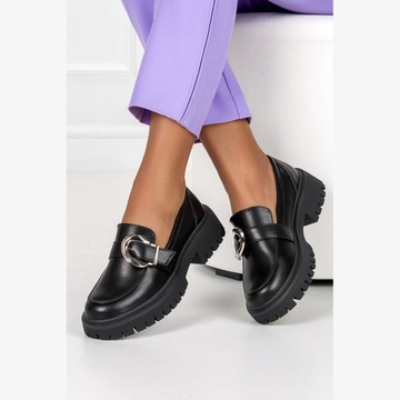 МОКАСИНЫ НА ПЛАТФОРМЕ С ПРЯЖКОЙ ЖЕНСКИЕ, размер 38