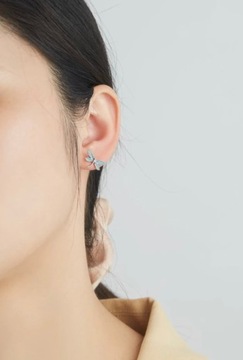 Посеребренные серьги Гарри Поттер с золотым снитчем - WES004