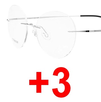 OKULARY KOREKCYJNE bezramkowe LENONKI +3 szare